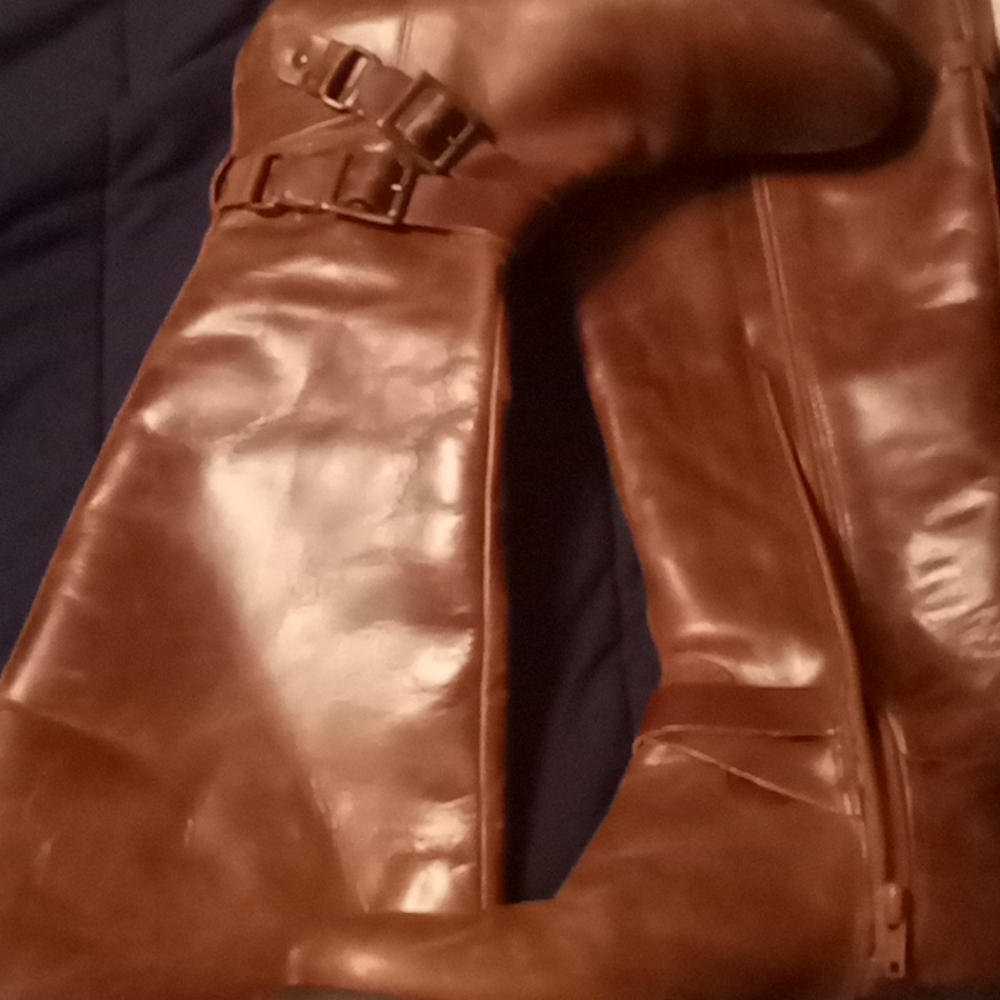 Apple bottom leather boots